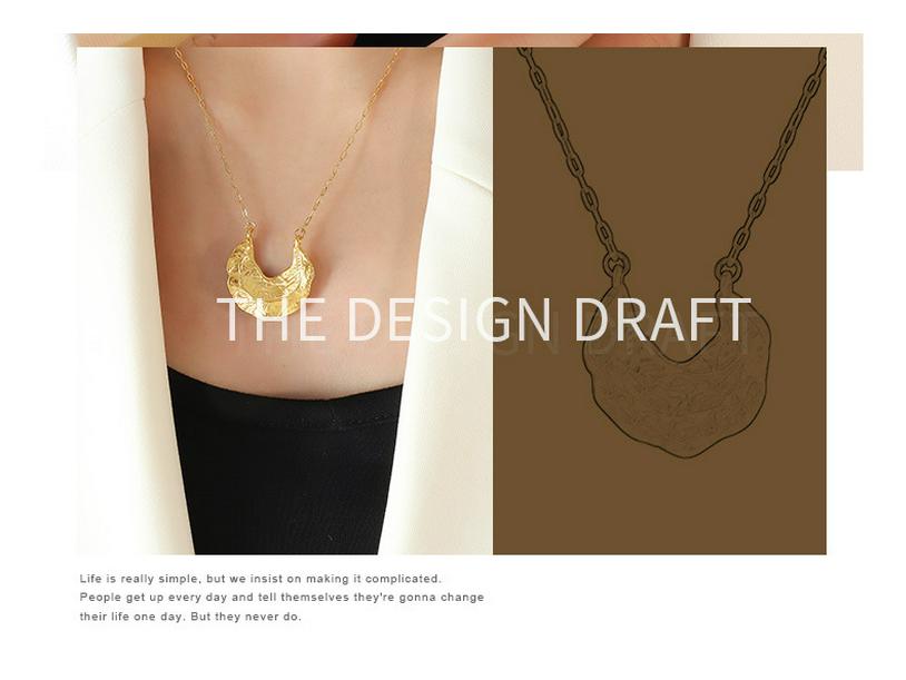European-American Hammered Texture Pleated Choker and Titanium Steel Necklace Earring Set