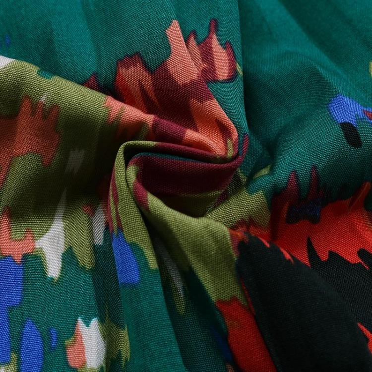 Elegant Dame V-hals Chiffonkjole Langermet Høy midje A-linje Knelengde Trykk Vinter Høst