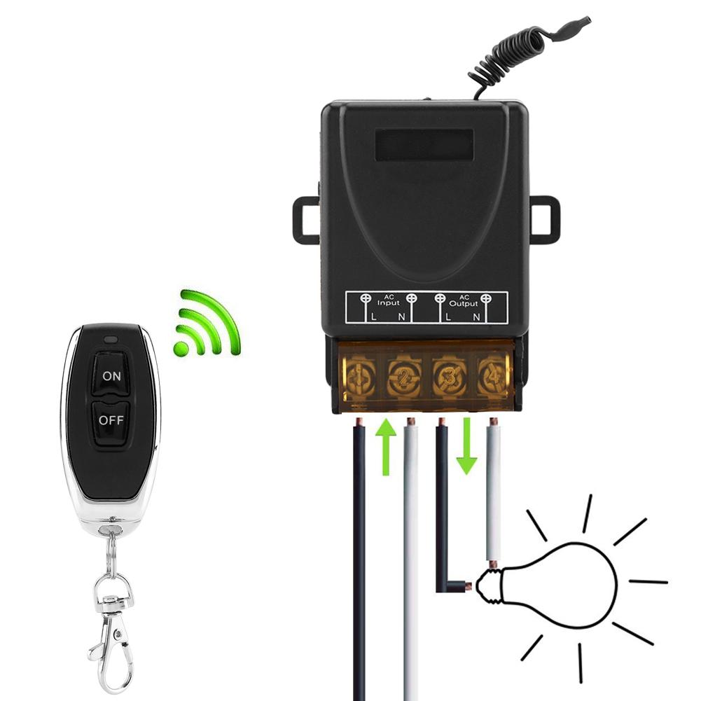 3000W Wireless Relay One way Remote Control   Receiver   Transmitter (AC80-250V)