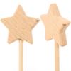3 Pcs Wooden Fairy Unfinished Toys Blank Kids Performance Props Diy Crafts Sticks Star Wand Fairy Wands For Sewing Wood Diy