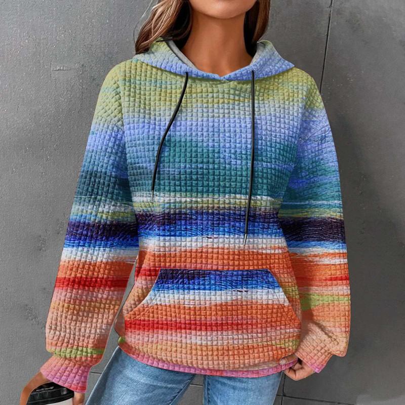 3D Printed Checkered Oversized Sweatshirt Women Streetwear Casual Crewneck Long Sleeve Top S-5XL