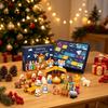 Interactive Christmas Surprise Toy 24 Days Nativity Advent Calendar for Kids, Countdown Decoration Children with Mini Figurines, Holiday