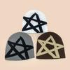 Pentagram Jacquard Simple Knitted Hat Men And Women Warm Street Personality Hip Hop Skateboard Pullover Hat