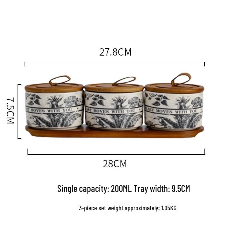 YIXI Mid-century Ceramic Storage Jar Set