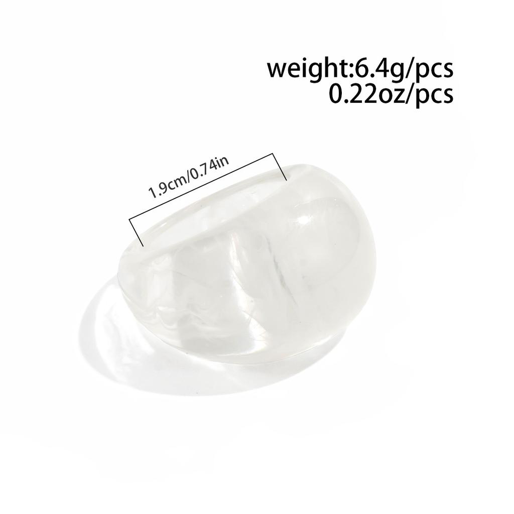 Y2K Colorful Gradient Transparent Resin Ring Water Drop Vintage Temperament Smooth Acrylic Finger Ring Charm Aesthetics Jewelry