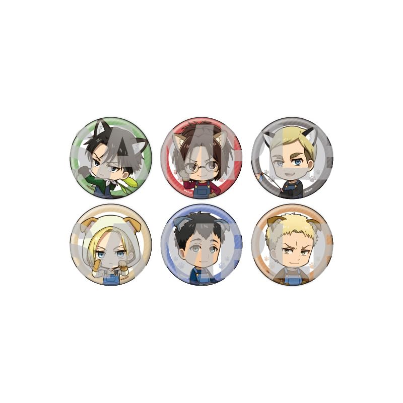 Attack On Titan 51 Cat Ver. [Mini Character Illustration] Can Badge Box of 6