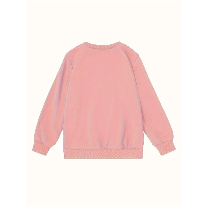 Kids Long Sleeve Crewneck Sweatshirt, Fashion Ballet Dancer Print, Autumn Winter Kids Outfit