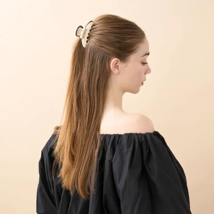 [Alexandre De Paris] Concord Hair Clip Beige 8.5