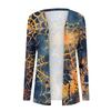 Women's Print Long Sleeve Front Cardigan Halloween Printed Top Lightweight Jacket