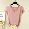 Letnia damska kamizelka bez rękawów z modalu Gładka V-neck Podstawowy T-shirt Luźny T-shirt z modalu Topy Codzienna podkoszulka