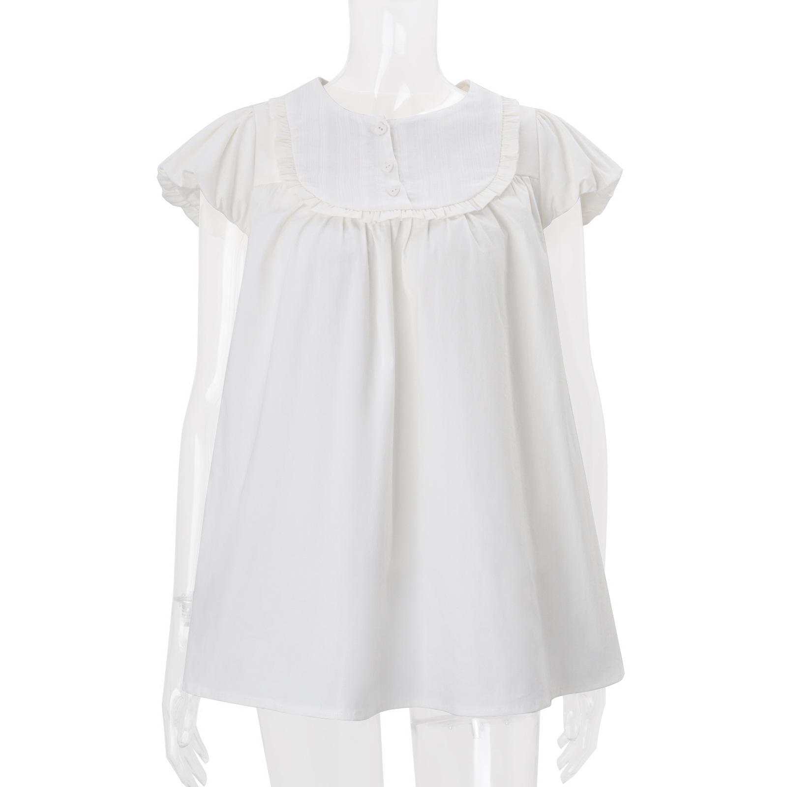 

European and American style women s clothing summer new fashion round neck temperament simple versatile short sleeves loose dress short skirt L