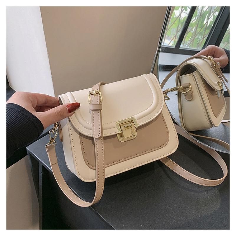 Contrasting color bag women's popular new trendy fashion shoulder bag versatile messenger small square bag