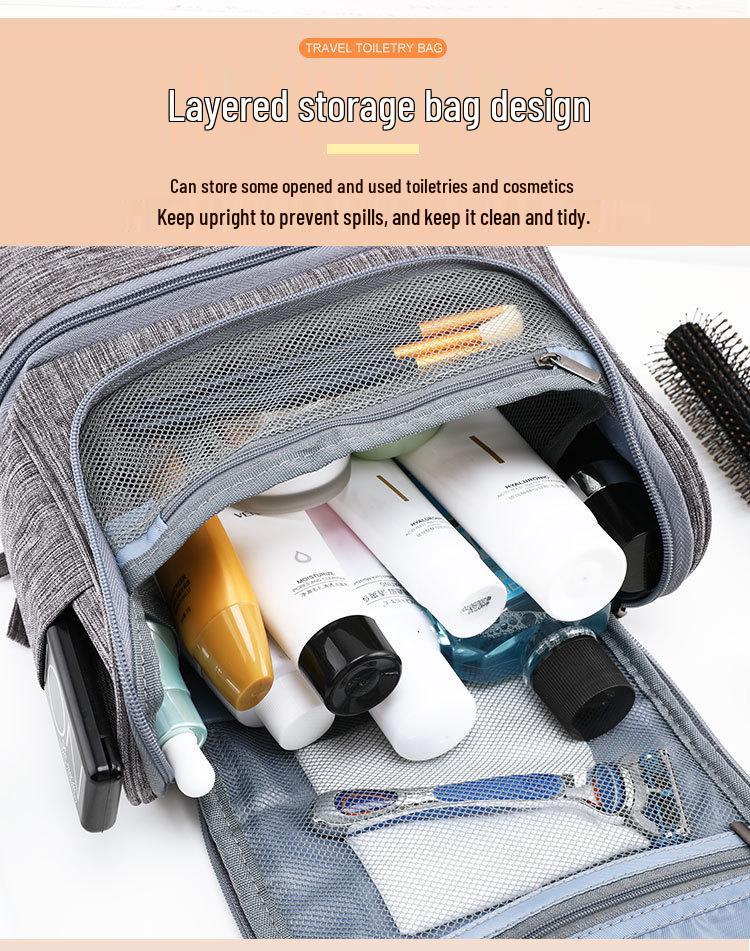 Waterproof Cationic Toiletry and Makeup Bag for Men and Women - Portable Wet/Dry Storage for Business Trips