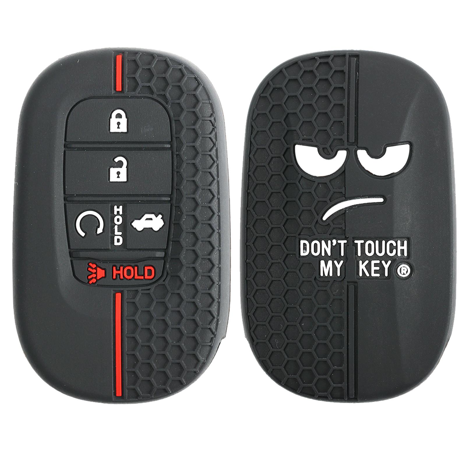 

Для Honda Civic Accord Pilot CRV Passport 2022 2023 Чехол-брелок для автомобильного ключа, кольцо-цепочка, крышка, протектор, держатель, силиконовый, 5 кнопок чёрный