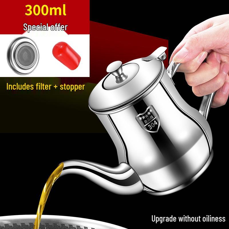 316 Stainless Steel No-Drip Oil & Vinegar Dispenser Bottle