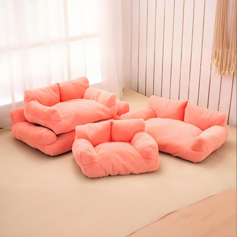 Winter Plush Sofa Pet Bed Thermal Insulation Cat Dog House Washable Removable Cover Wear Resistant Mat Durable Animal Cushion Comfortable Indoor Bed