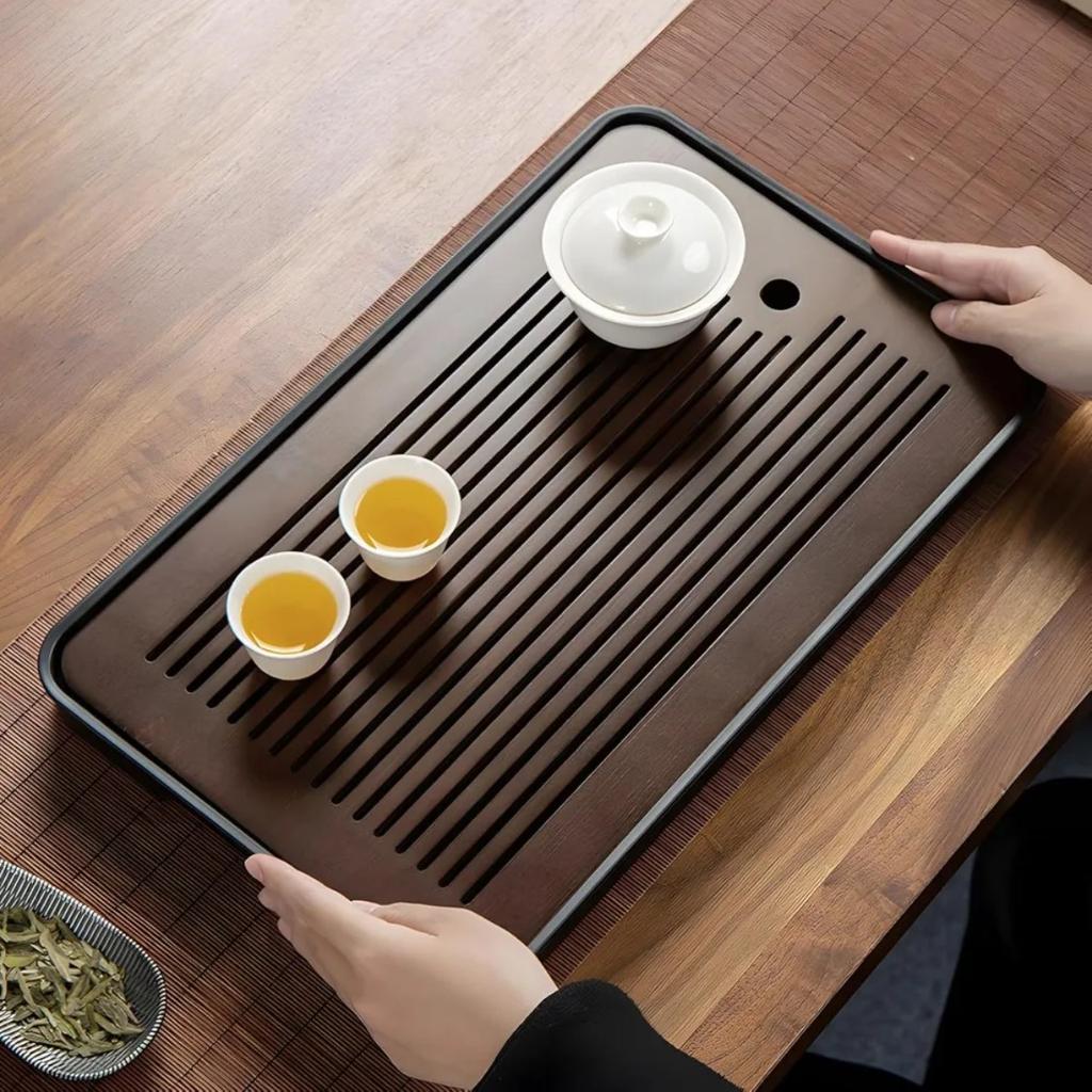 Portable Detachable Bamboo Tea Table Dry Wet Dual Use KungFu Tea Tray with Drainage Easy To Clean Household Storage Tray