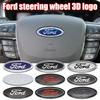 AAAB1 New Aluminum Car Steering Wheel Emblem Decals Badge Logo Focus 2 Mk3 F150 Mondeo Max Fusion Ranger Escort Explorer Transit