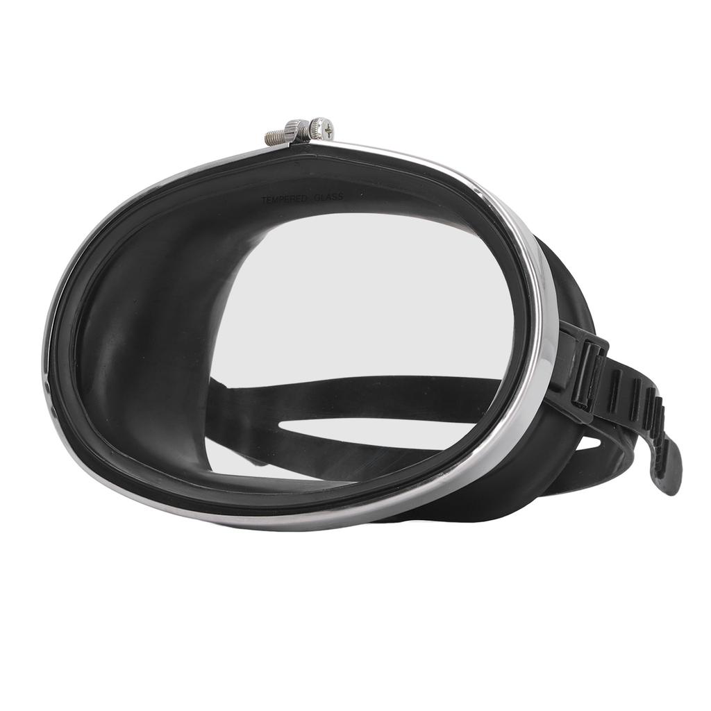 Free Diving Goggles HD Tempered Glass PVC Oval Shape Anti Fog Single Lens Scuba Goggles for