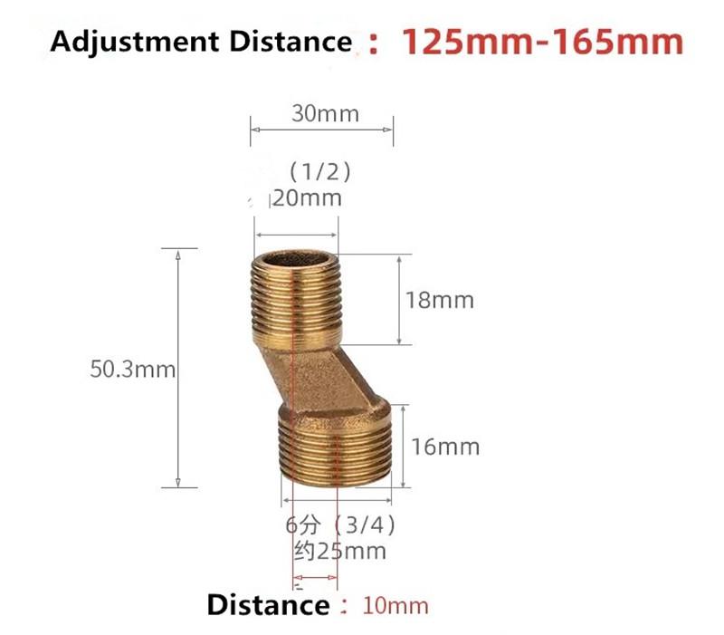 

Adjustable Adapter Bathroom faucet shower replace part Solid Brass Wall Mounted Width Replacement Angle Valve Accessories