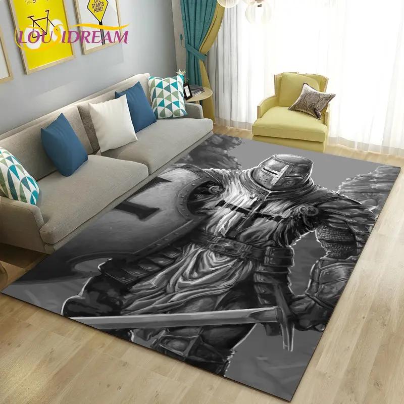 Knight Templar Cavalier Crusaders Game Area Rug Large,Carpet Rug for Living Room Bedroom Sofa Doormat Kitchen,Non-slip Floor Mat