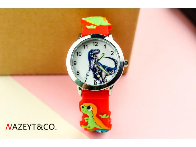 Children's 3D Dinosaur Silicone Watch - Cute Cartoon Animal Gift for Students