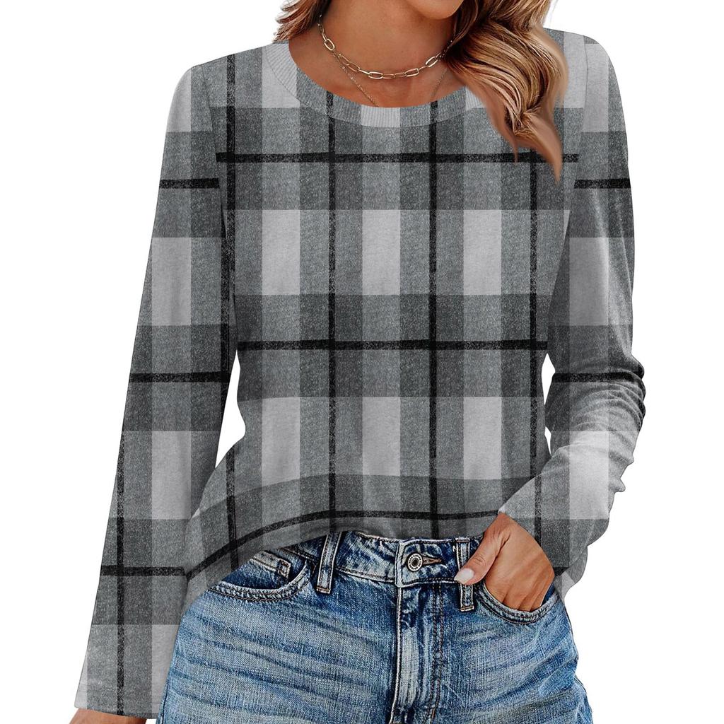 Košile s dlouhým rukávem pro ženy Roztomilý potisk Grafika Trička Halenky Běžné Velikosti Zásadní topy Pulovr