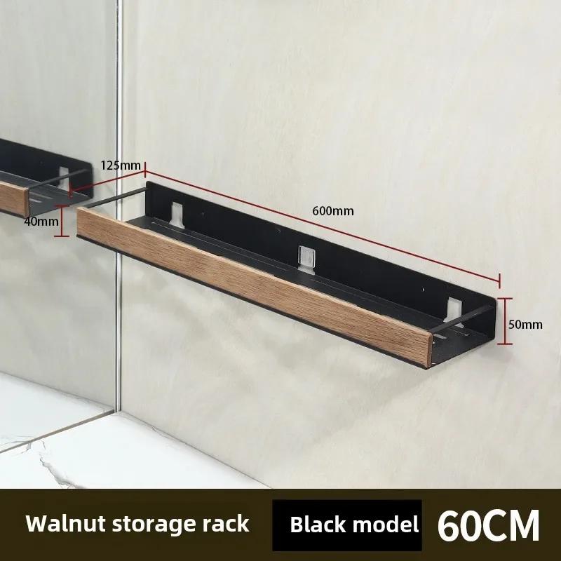 Černé rohové police do koupelny Kuchyňská nástěnná police Stojan na šampony do sprchy Koupelnové doplňky 40-60 cm