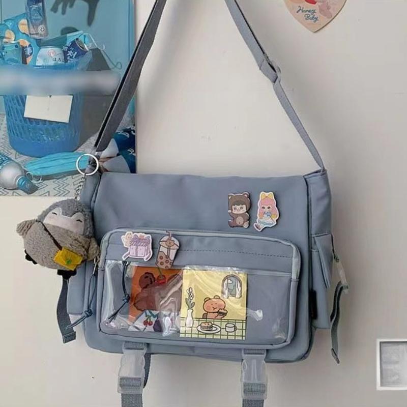 Large Capacity Crossbody Bag Student Attend Class Shoulder Bag Solid Color Versatile Messenger Bag Casual Daily Woman Tote Bag Adjustable Strap