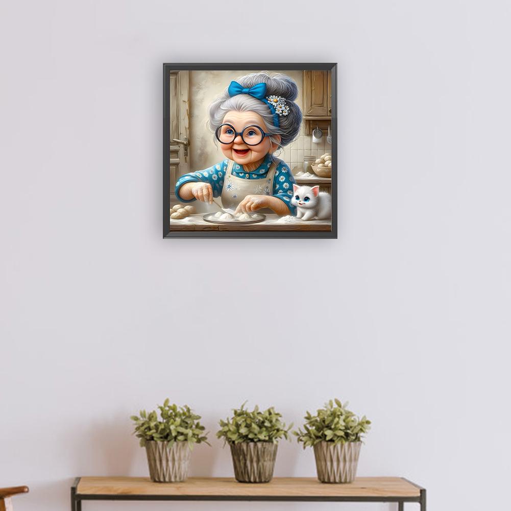 5D DIY Full Round Drill Diamond Painting Grandma Kit Home Decor Art Craft