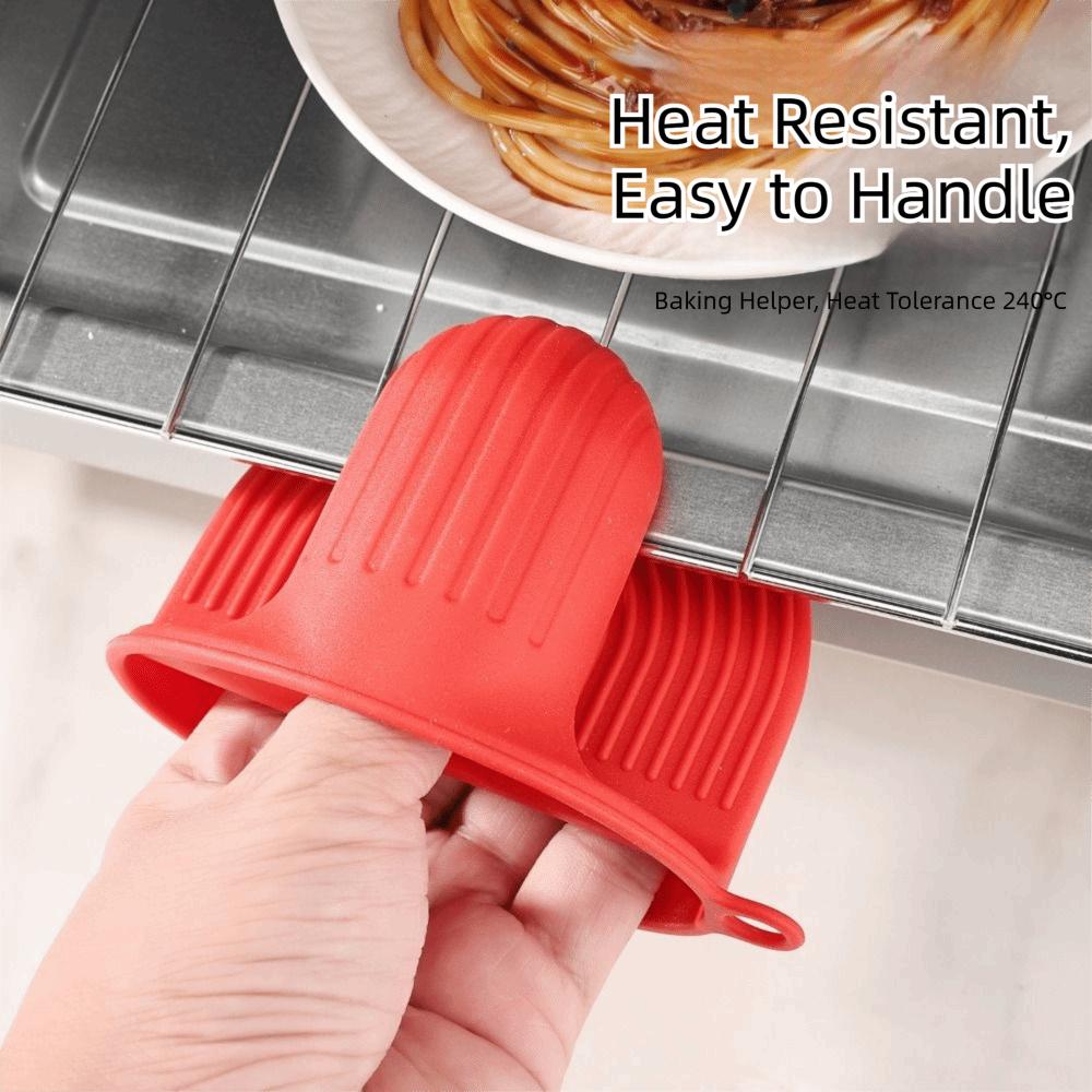 Thickened Silicone Oven Mitts Anti-scald Baking Gloves Microwave Hand Clips  Baking Ovens