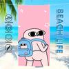 K-ketnipz Towel Textile Bathrobe Beach Cartoon Art Quick-Drying Kawaii Cute Lightweight Portable Camping Swim Funny Pool Travel
