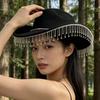 European and American Style New Western Cowboy Hat Fashionable Retro Hat Summer Women's Travel Party Big Head Circumference Jazz Top Hat