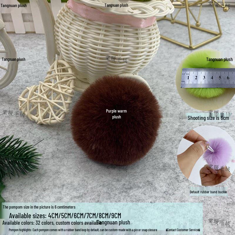 Multi-Color Faux Rabbit Fur Pom Pom for Bags, Clothing, Shoes, and Hats