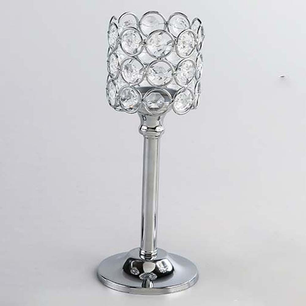 Hollow Crystal Candle Holder Romantic Craft Candelabra Wrought Iron Candlestick Home Wedding