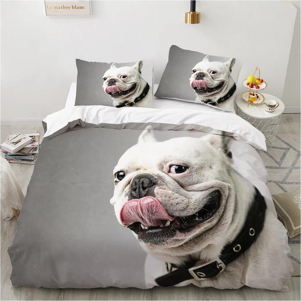 Dog Duvet Cover Set Double Queen King Size Bedding Set Black and White Border Shepherd Soft Comfortable 23pcs Twin Quilt Cover