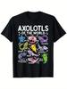 Axolotl der Welt Grafik-T-Shirt für Jugendliche – 100 % Baumwolle, Niedlich Kawaii