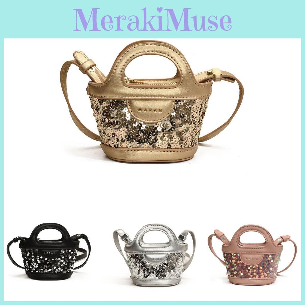 Stylish Children's Shoulder Bag With Shiny Sequins For Girls And Boys In Black Silver Pink Gold And Purple