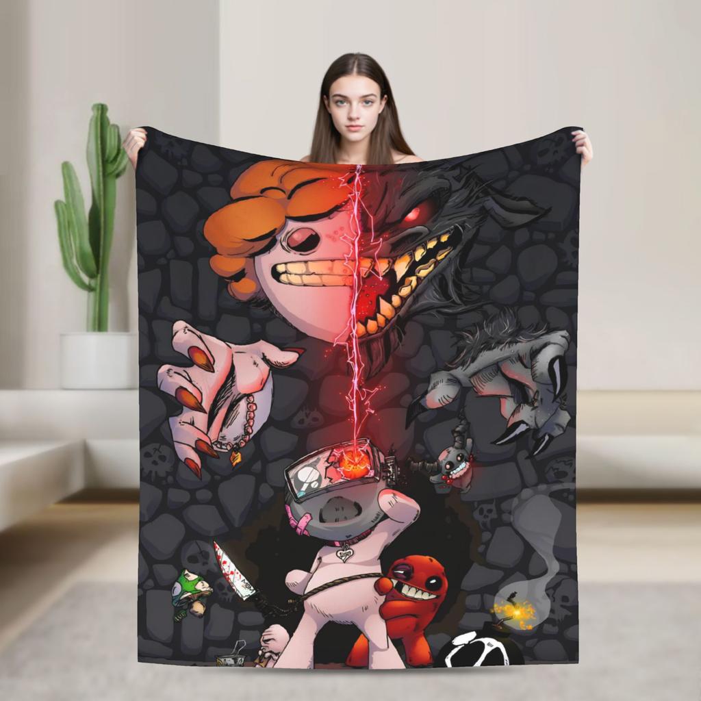 Soft Blanket Airplane Travel The Binding Of Isaac Throw Blanket  Flannel Bedspread For Couch Chair Print Sofa Bed Cover