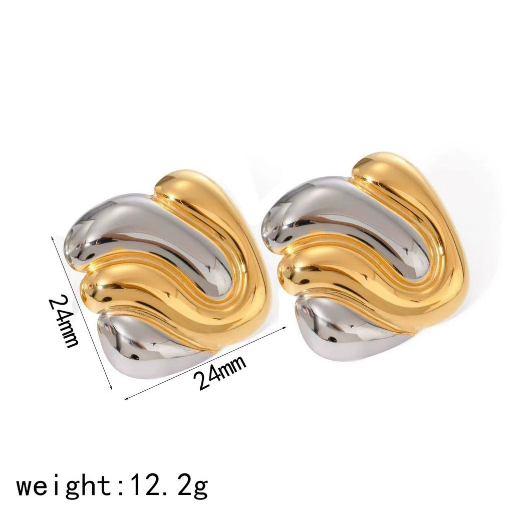 Boucles d'oreilles géométriques modernes en acier inoxydable pour femmes avec surface plaquée et look élégant
