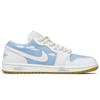 Jordan Air Jordan 1 Slip Resistant Abrasion Resistant Low top Vintage Basketball Shoes Women's Blue White HQ2004-400(Team1676-)