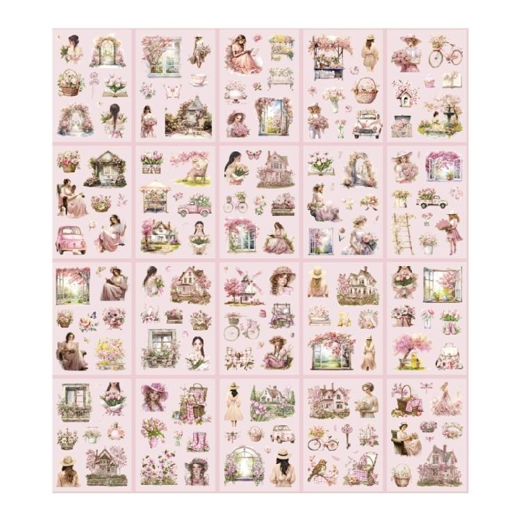 

Girl Character Theme Sticker Bottle Sticker Scrapbook Sticker Retro Luggage Sticker Journal Sticker Decorative Sticker