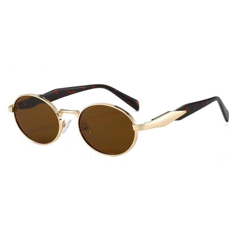 Elegant Oval Frame Women's Sunglasses: High-End, Luxury Sun Protection in European & American Fashion.