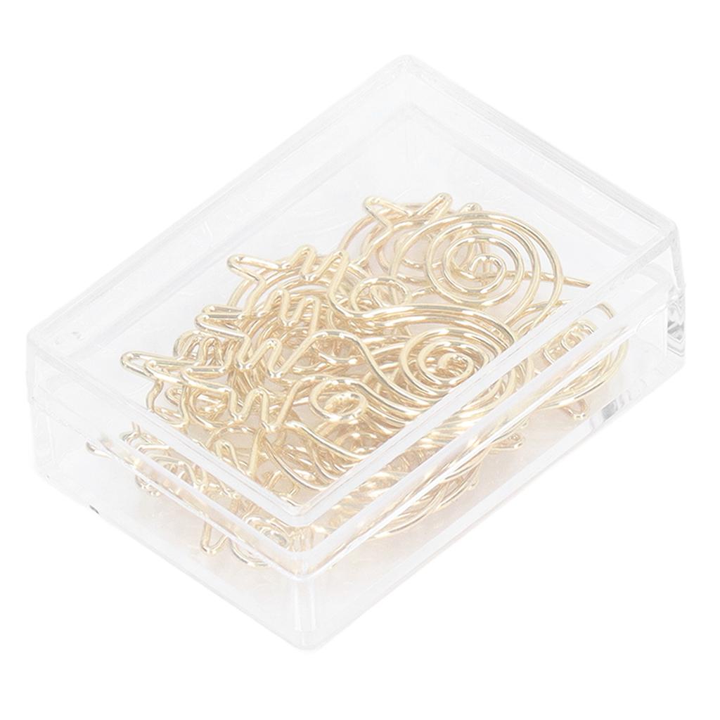 100Pcs Gold Paper Clips Metal Rustproof Plating Process Gold Fadeless Widely Used Cute Paper Clips f