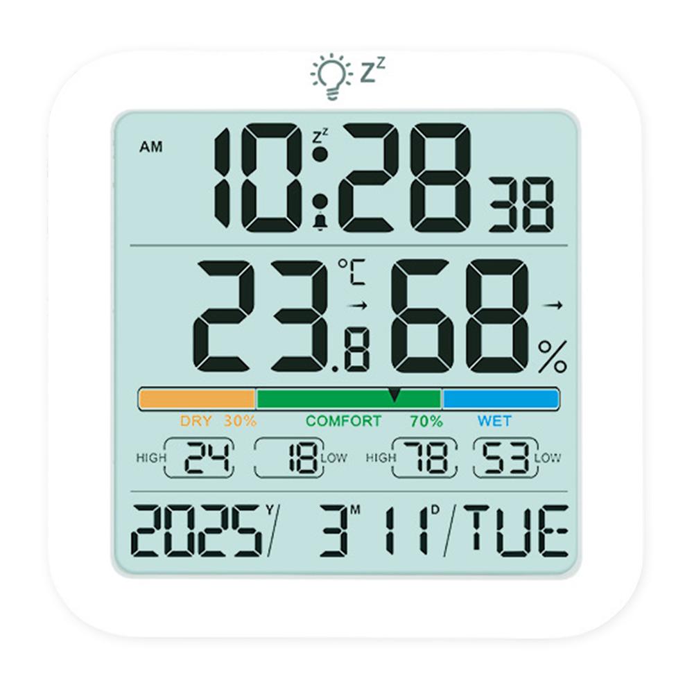 Multifunctional Hygrometer with Backlit Thermometer Sensor Easy To Read Home Weather Station for Humidity Gauge Meter Sensor