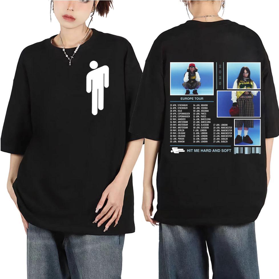 Hit Me Hard and Soft Europe Tour Graphic T Shirts Fashion Pop Music Short Sleeve Tshirt Unisex Women Casual Cotton Tshirts