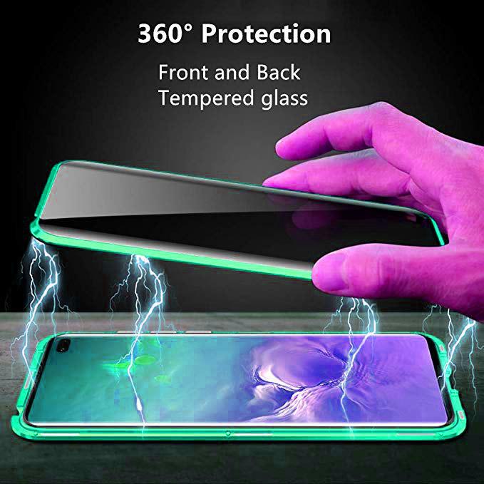 Sticlă magnetică cu două fețe anti-peeping pentru Samsung S23 S22 S21 S20 Ultra Note 20 Carcasă metalică ultra confidențială pentru iphone 14 13 12 11 Pro X XR XS Max