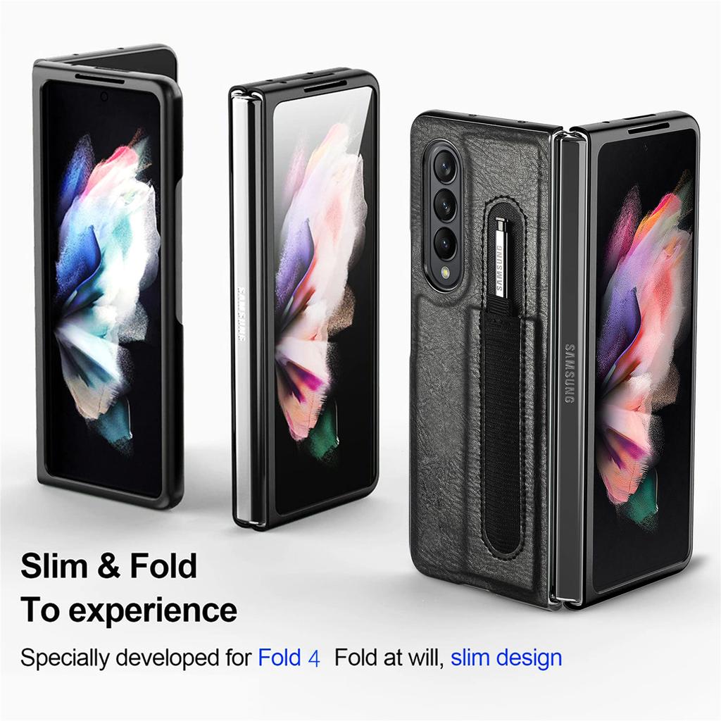 Skládací designové kožené tenké pouzdro pro mobilní telefony Samsung Galaxy Z Fold 4 5g Fold4 Fold3 Fold 3 Slim