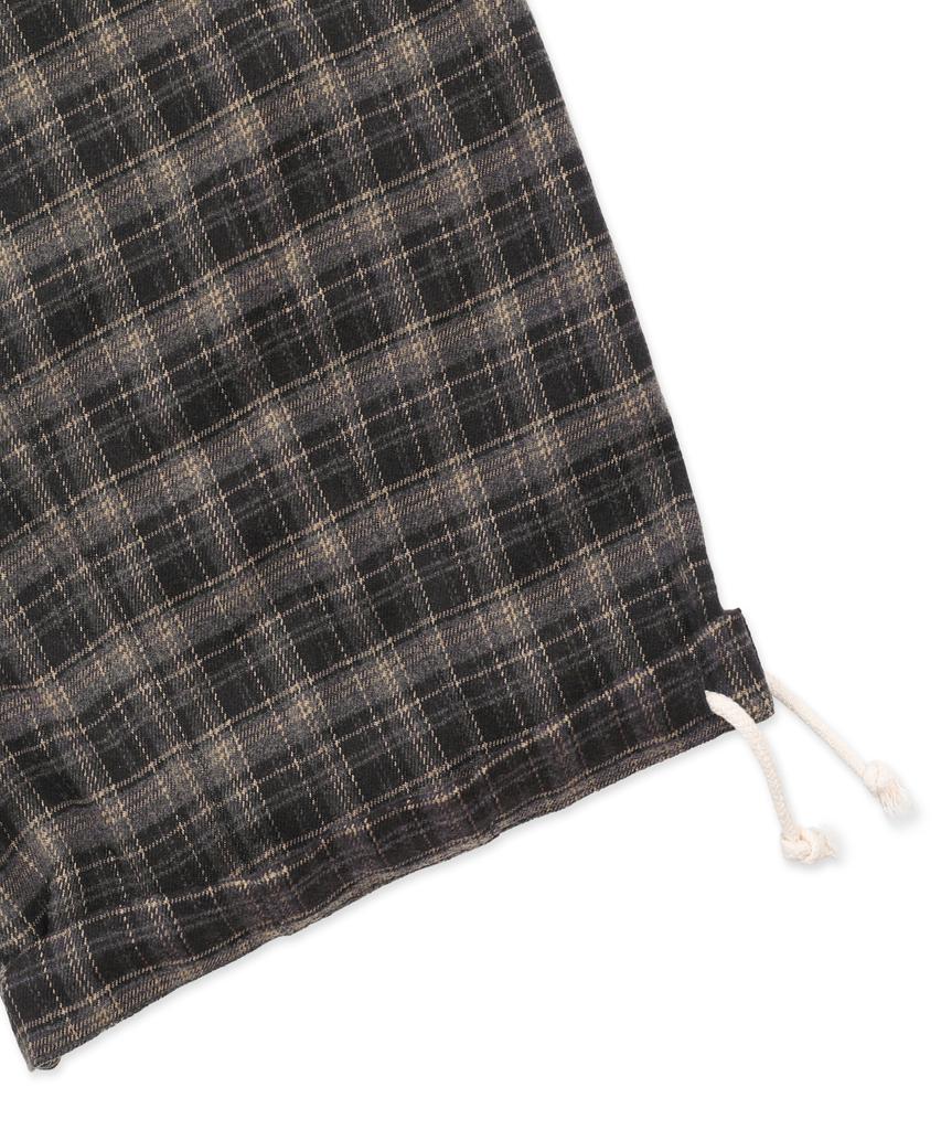 GLACK Gp181 Rope Tie Check Lounge Pants (Brown)