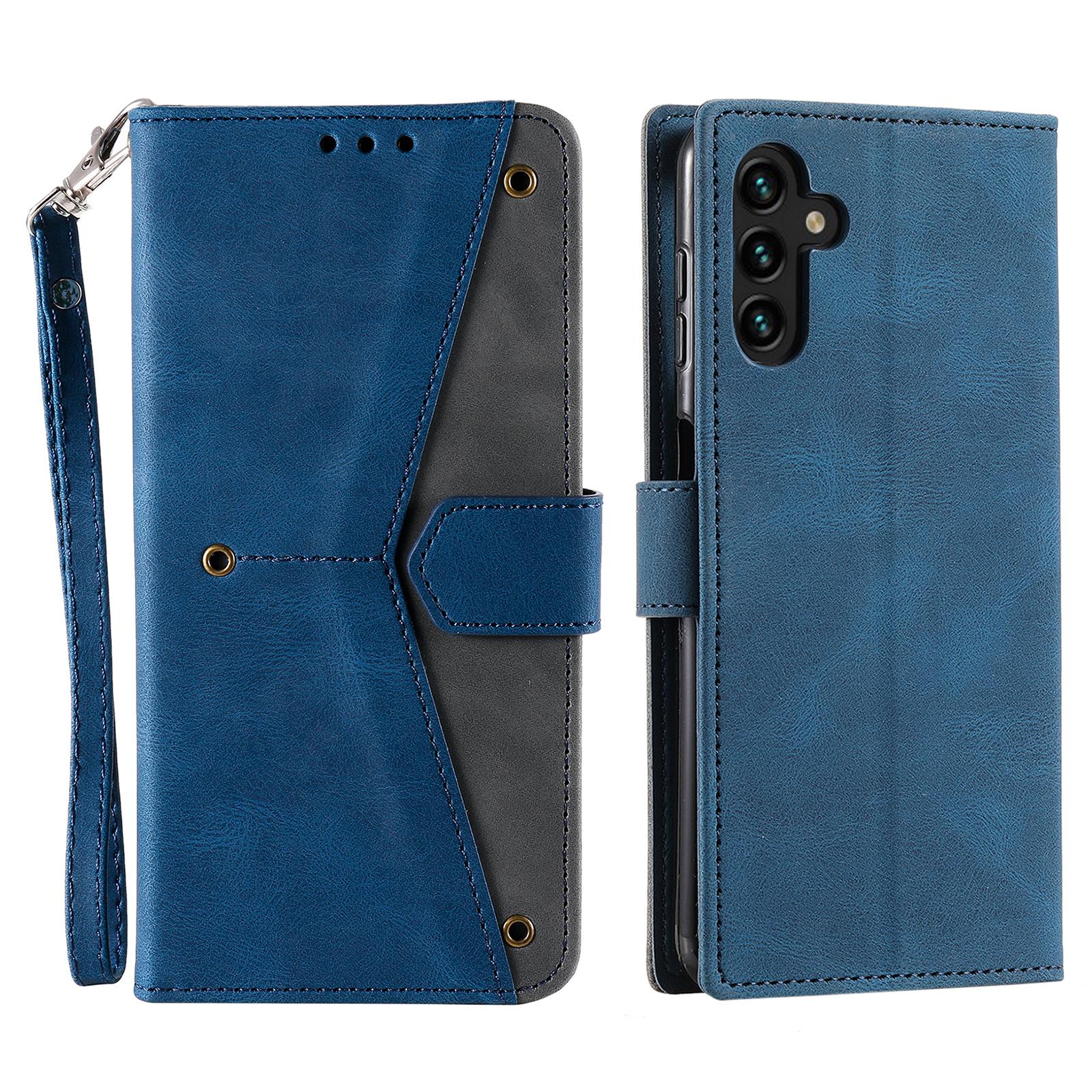 

For Samsung Galaxy A17 5G/A17 4G/A26 5G Leather Case Splicing Stitching Wallet Phone Cover with Wrist Strap A